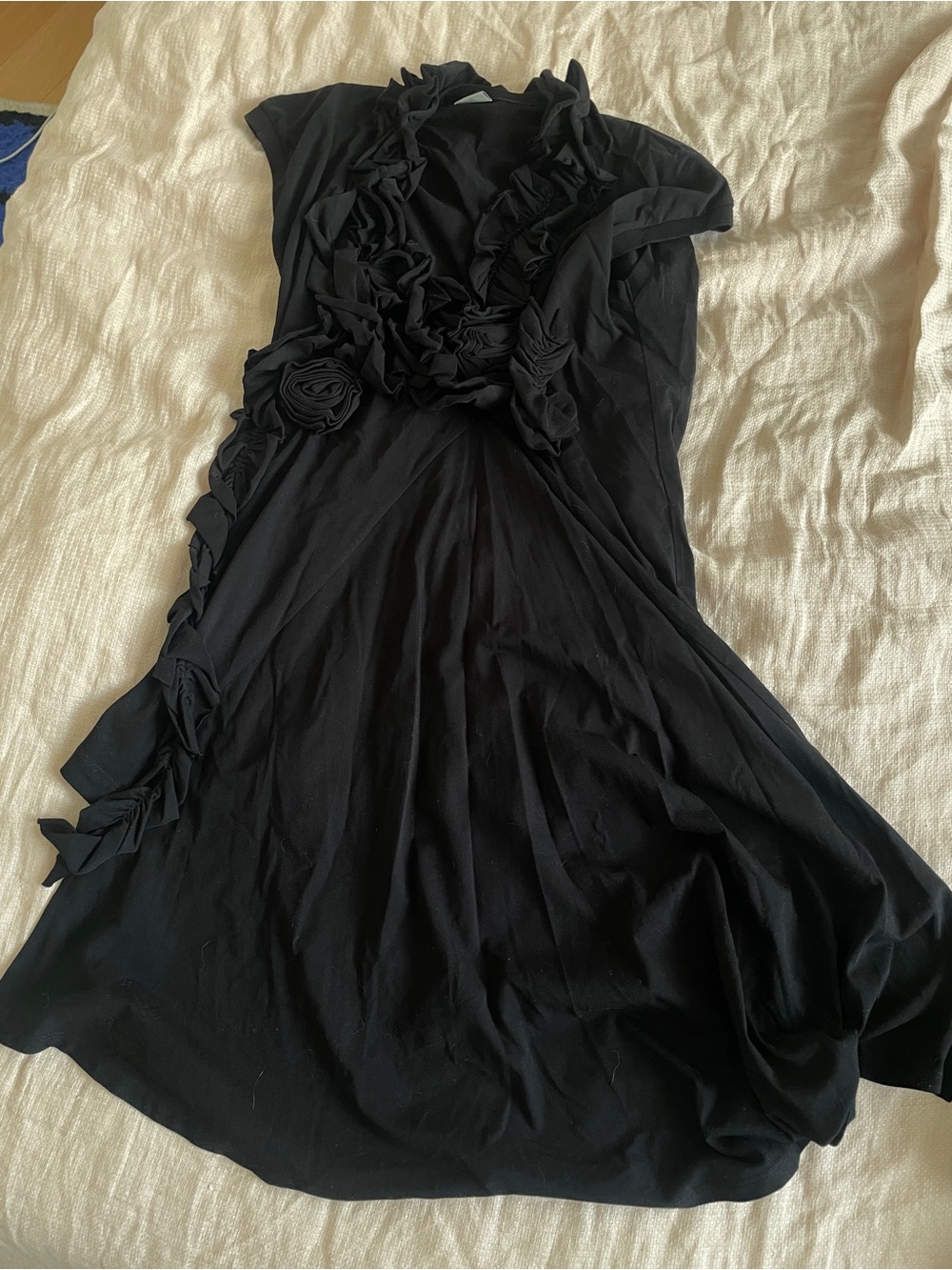 Dries Van Noten Black Ruffle-neck Tunic